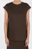 SANDY BITTER CHOC LINEN SHELL TOP sold by Dissh