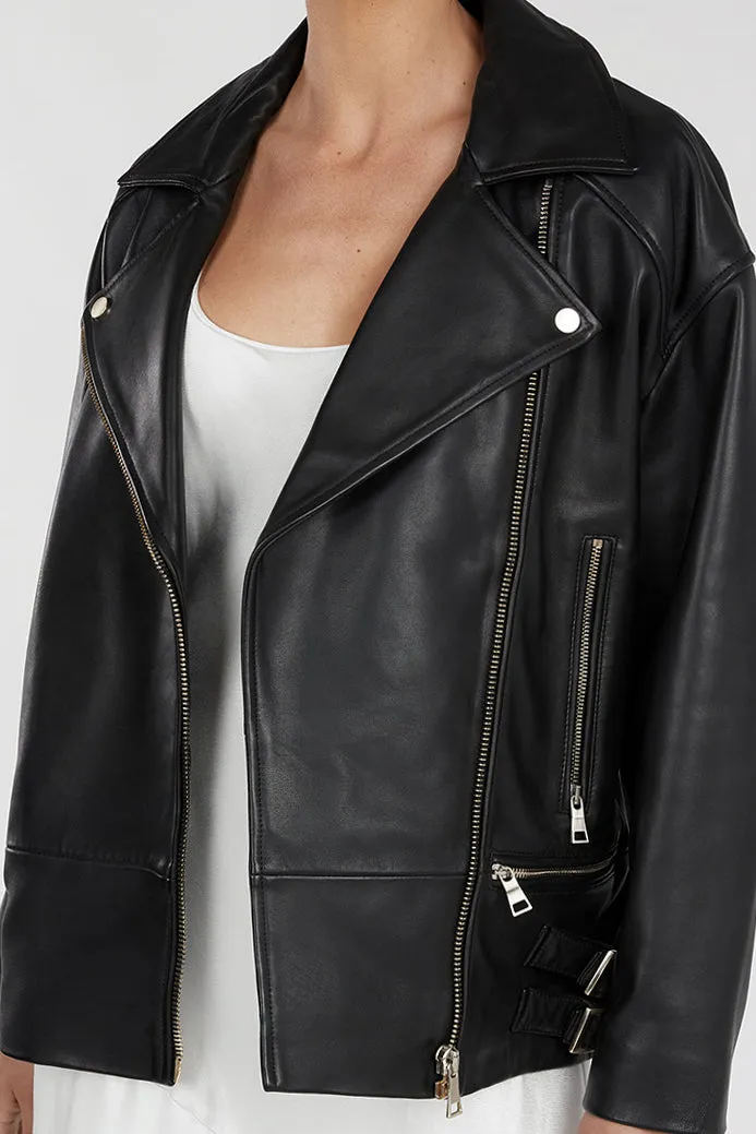 TORI BLACK LEATHER BIKER JACKET sold by Dissh product image thumbnail 5