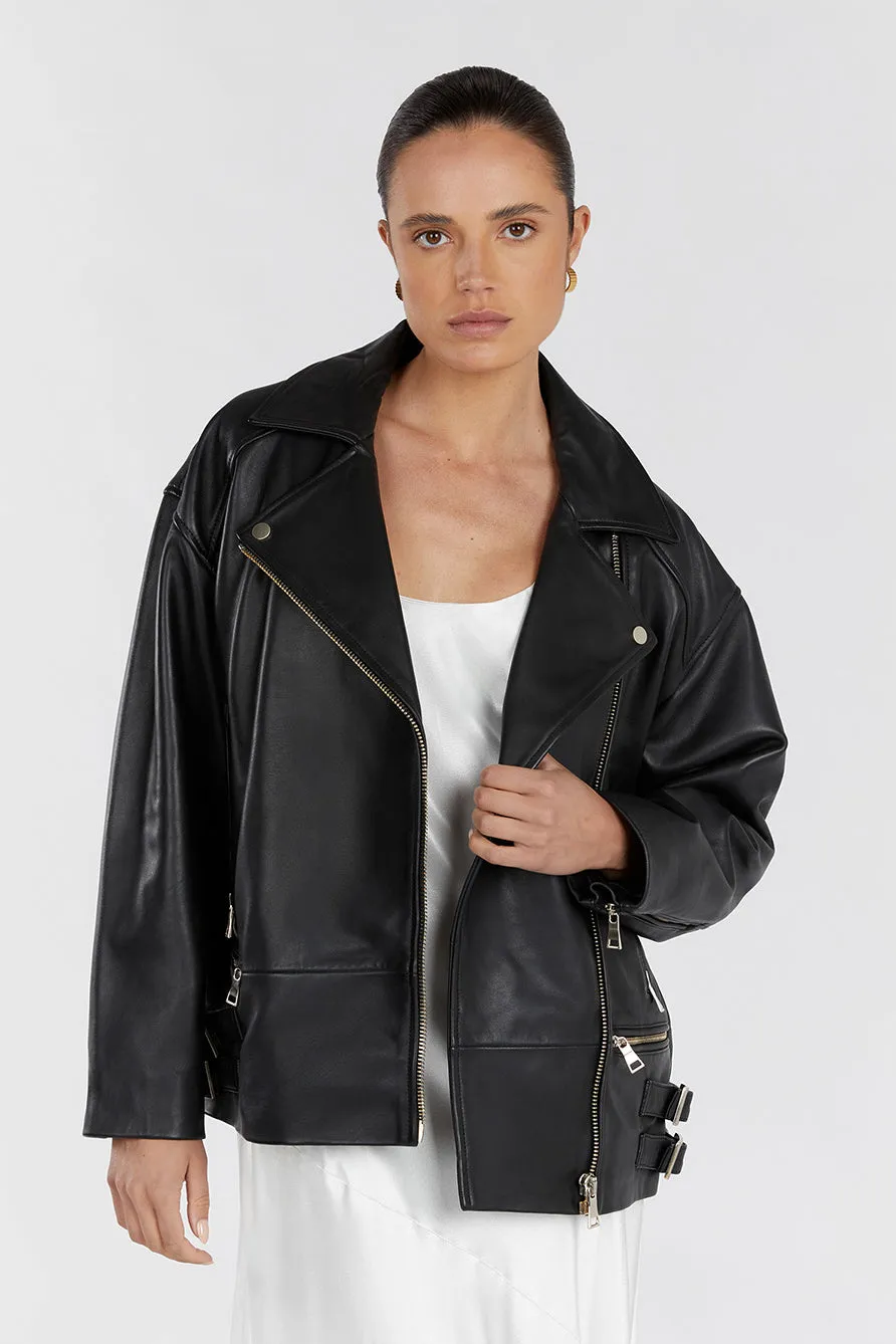 TORI BLACK LEATHER BIKER JACKET sold by Dissh product image thumbnail 2