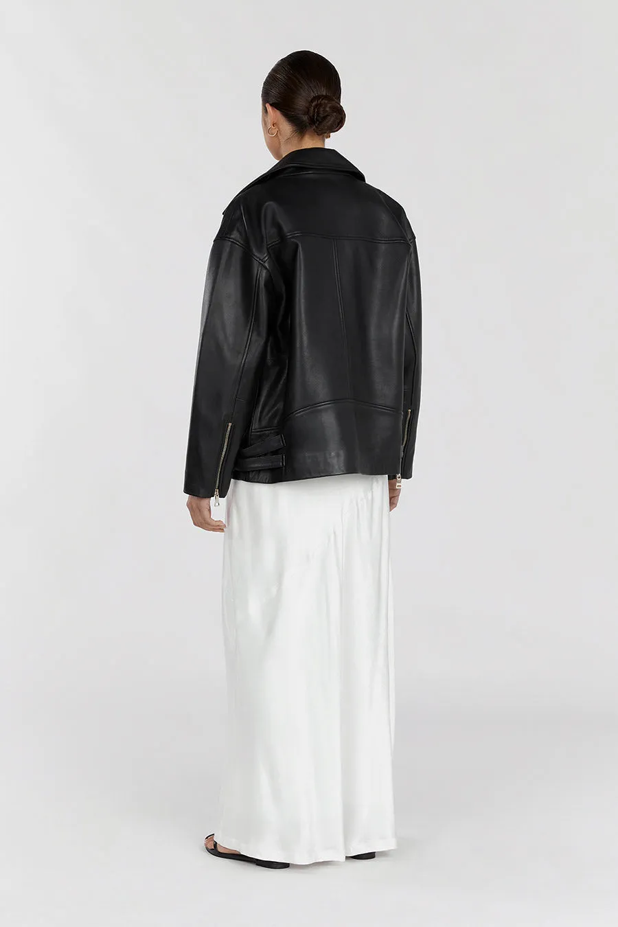 TORI BLACK LEATHER BIKER JACKET sold by Dissh product image thumbnail 4