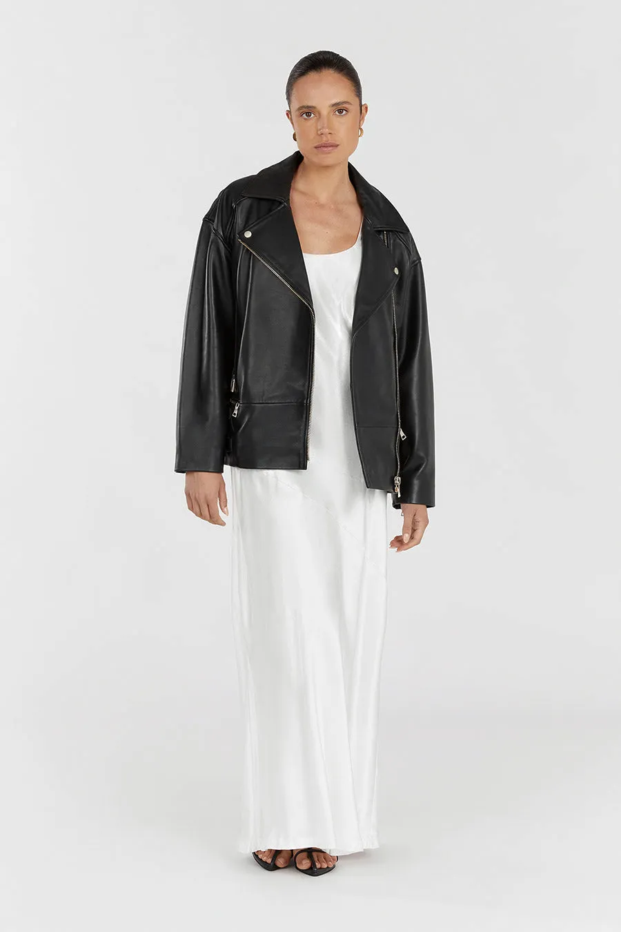 TORI BLACK LEATHER BIKER JACKET sold by Dissh