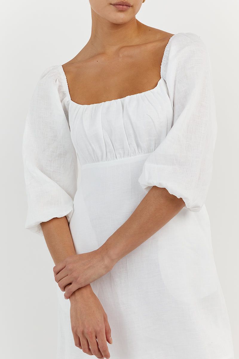 LILAH WHITE LINEN MINI DRESS sold by Dissh product image thumbnail 5