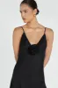 ROSETTE BLACK LINEN MAXI DRESS sold by Dissh
