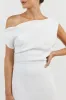 CASS WHITE LINEN ASYM MIDI DRESS sold by Dissh