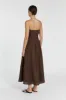 CATANIA BITTER CHOC LINEN STRAPLESS MIDI DRESS sold by Dissh