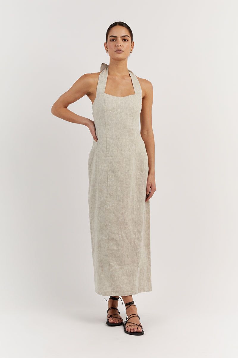 WILLOW NATURAL LINEN LONG DRESS sold by Dissh product image thumbnail 2