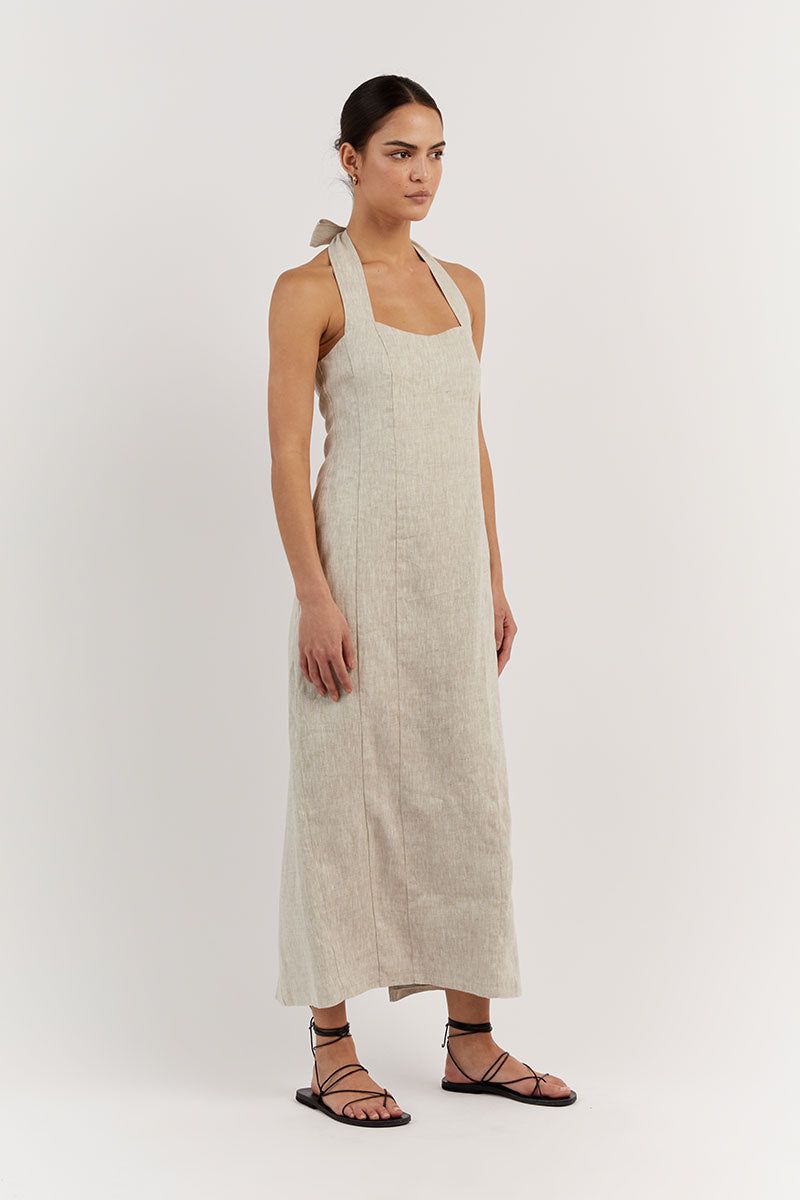 WILLOW NATURAL LINEN LONG DRESS sold by Dissh product image thumbnail 3