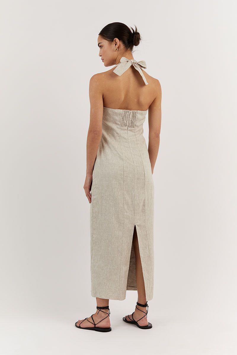 WILLOW NATURAL LINEN LONG DRESS sold by Dissh product image thumbnail 4