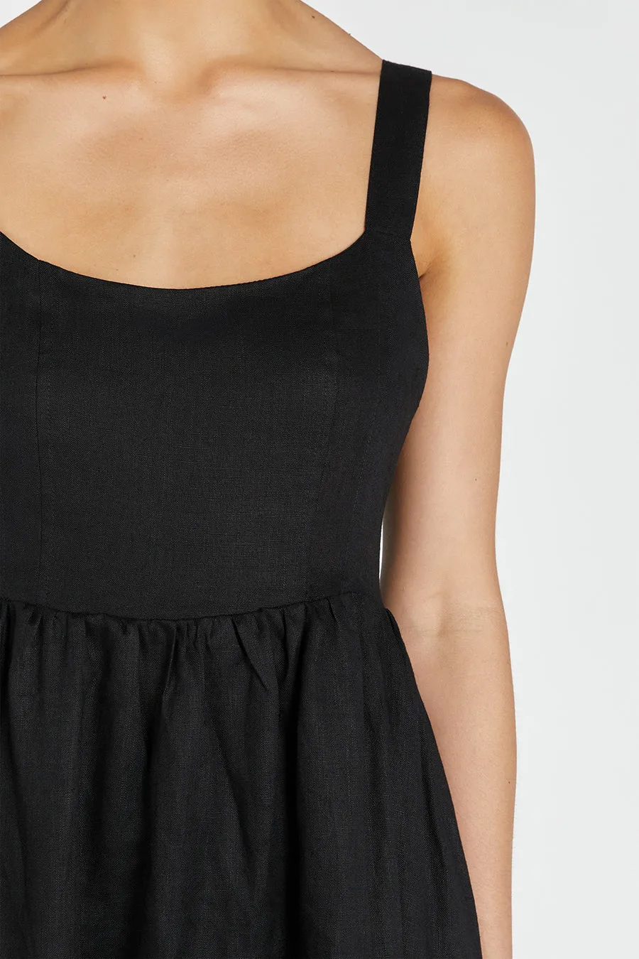 SPENCER BLACK LINEN MIDI DRESS sold by Dissh product image thumbnail 5