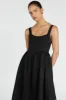 SPENCER BLACK LINEN MIDI DRESS sold by Dissh