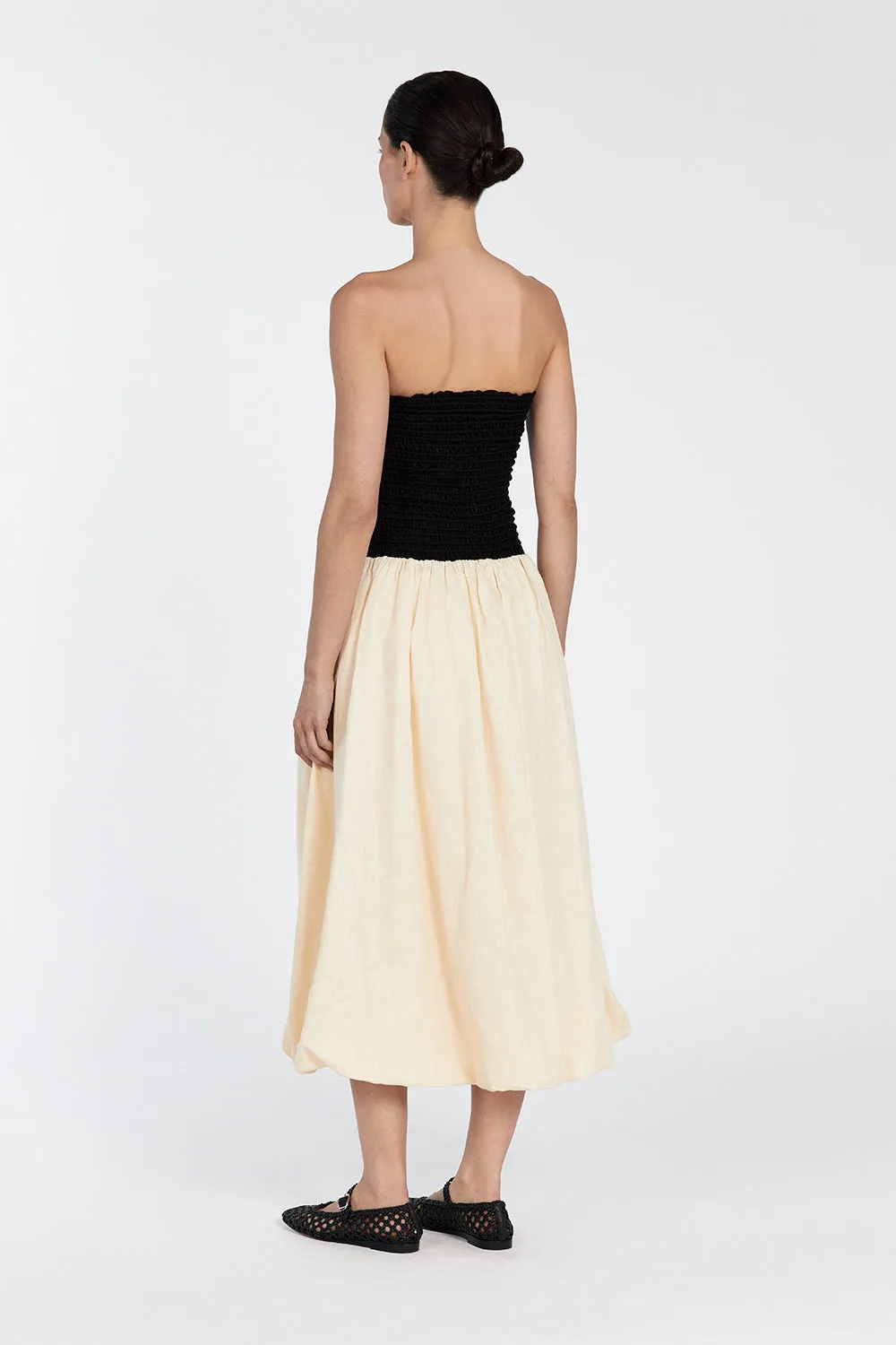 LEN BLACK STRAPLESS MIDI DRESS sold by Dissh product image thumbnail 5