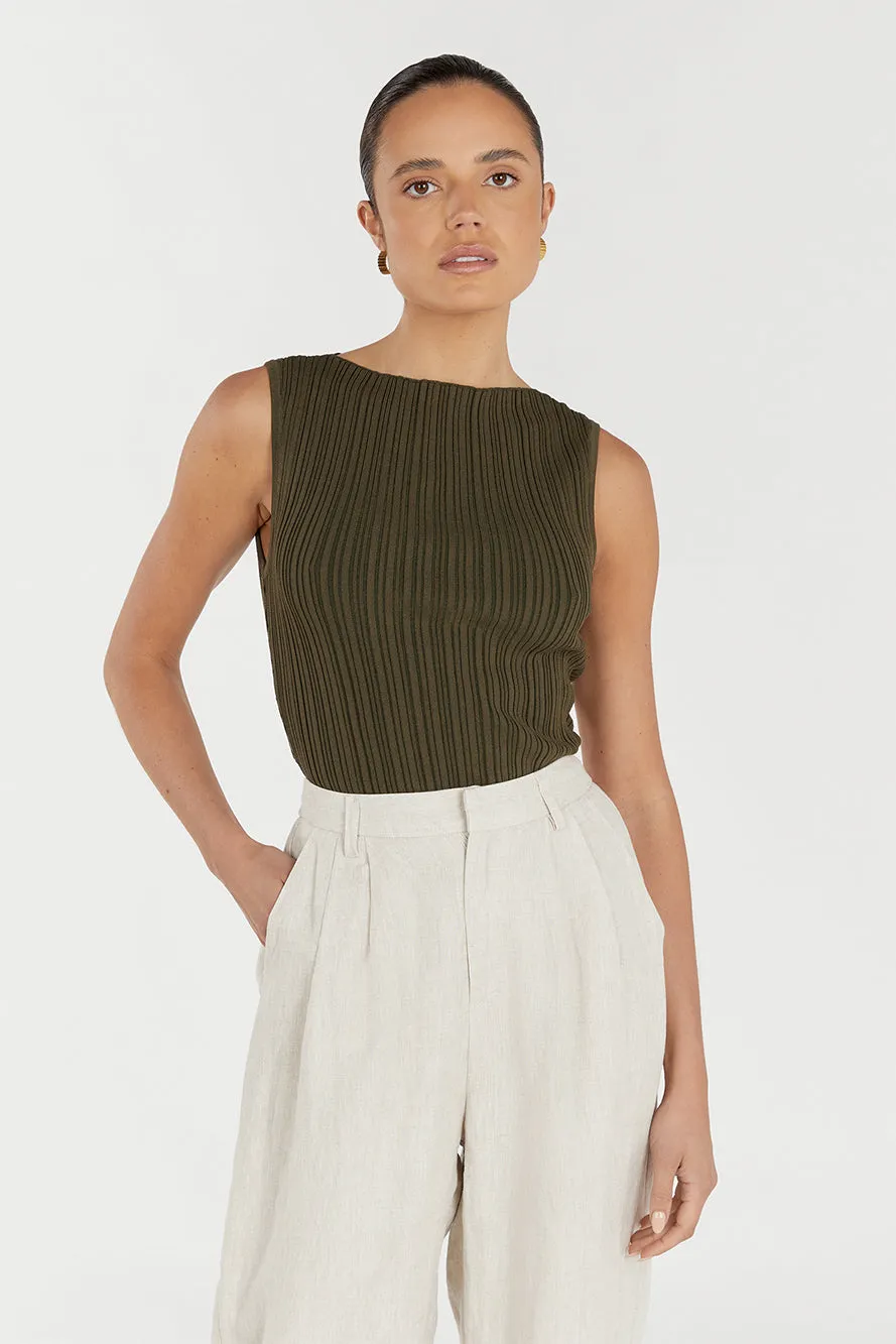 SIENNA OLIVE KNIT TANK sold by Dissh product image thumbnail 2