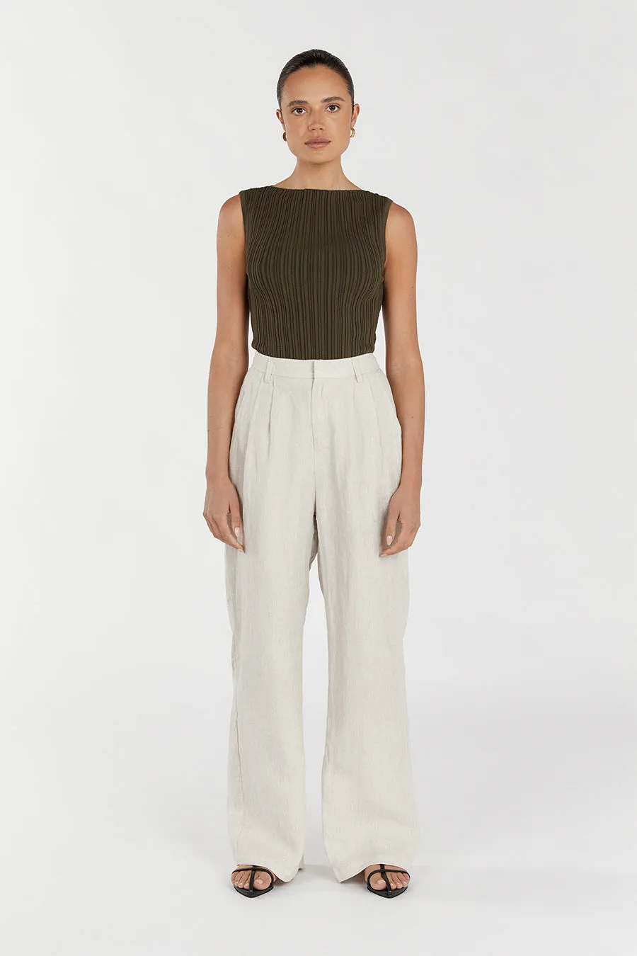 SIENNA OLIVE KNIT TANK sold by Dissh