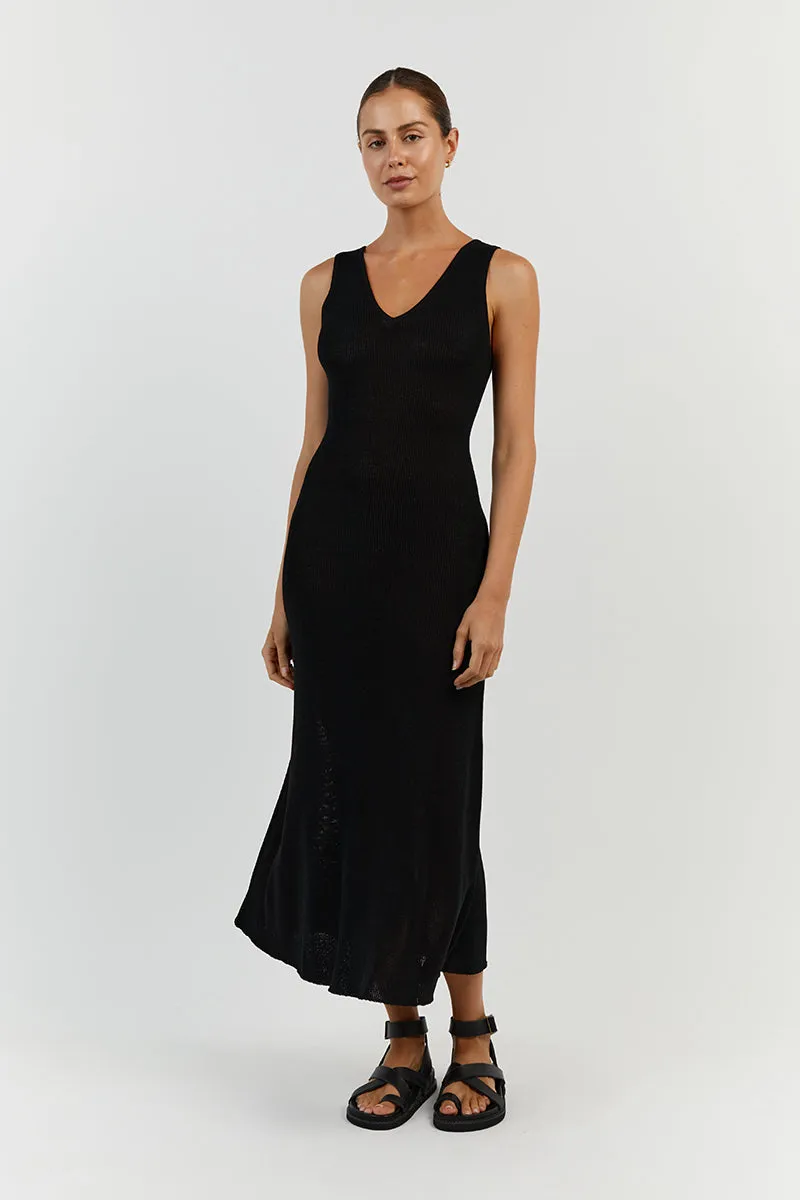 ASHER BLACK V NECK MIDI DRESS sold by Dissh product image thumbnail 2