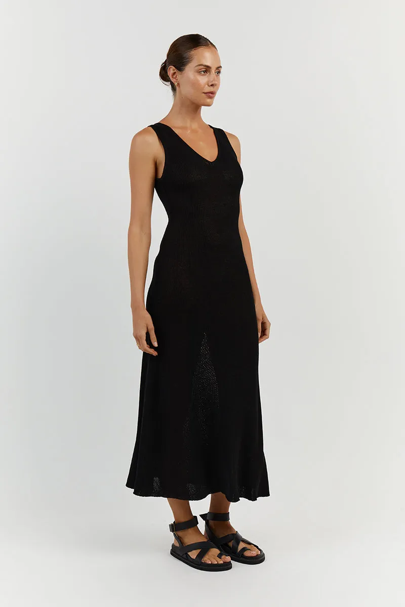 ASHER BLACK V NECK MIDI DRESS sold by Dissh product image thumbnail 3
