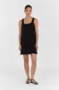 SHANNON BLACK LINEN MINI DRESS sold by Dissh