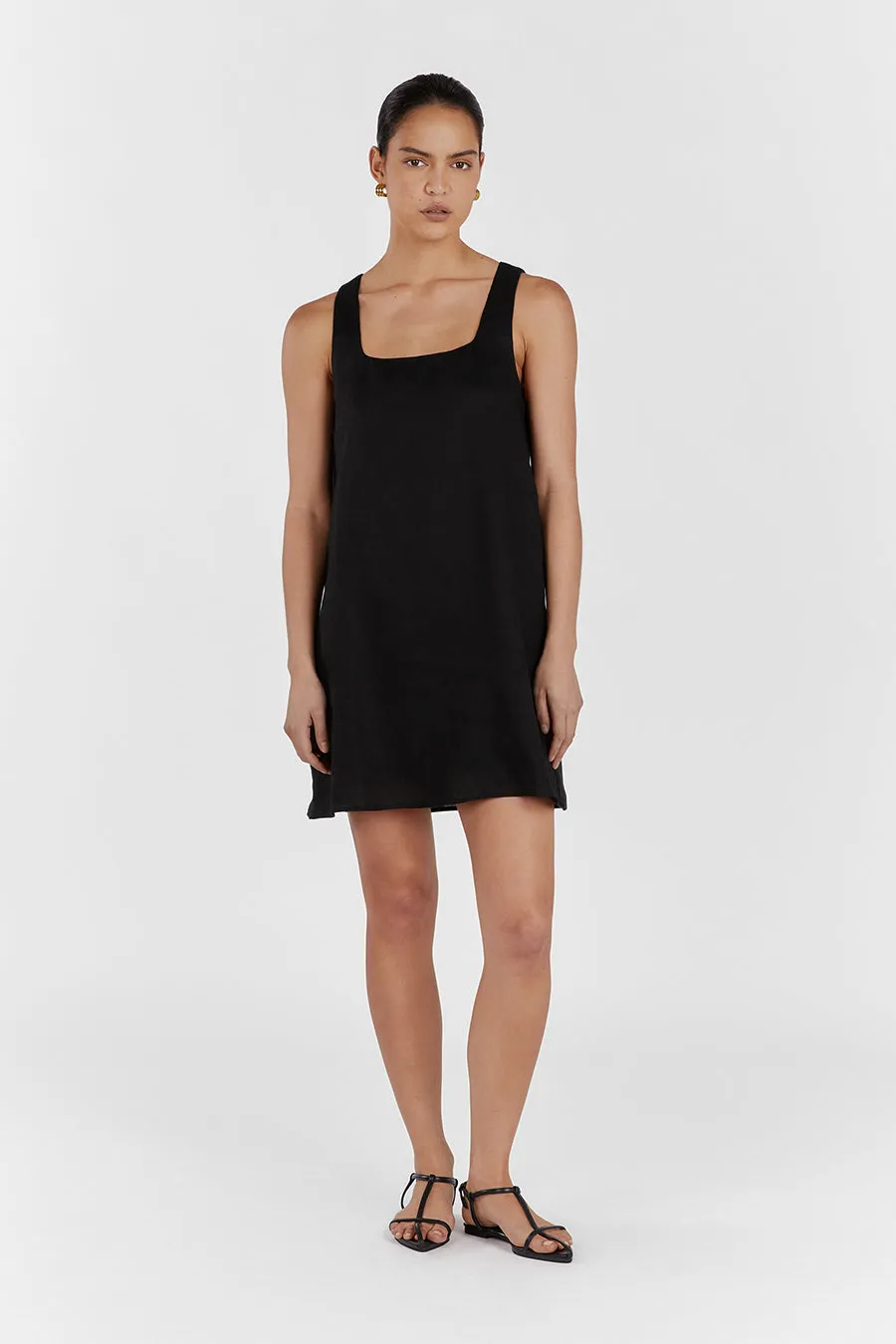 SHANNON BLACK LINEN MINI DRESS sold by Dissh product image thumbnail 2