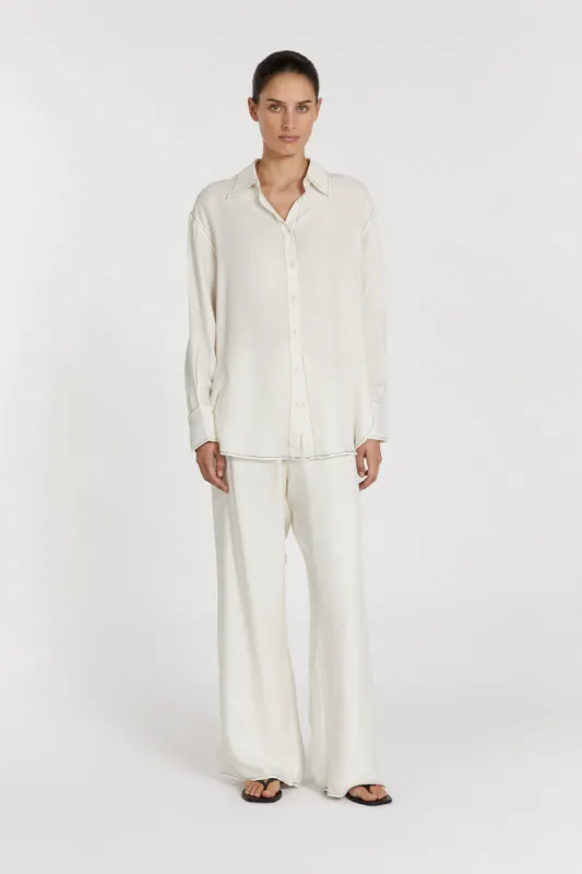 TALI CREAM CUPRO LONG SLEEVE SHIRT sold by Dissh