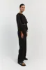 MOLLY BLACK LINEN CROP TOP sold by Dissh