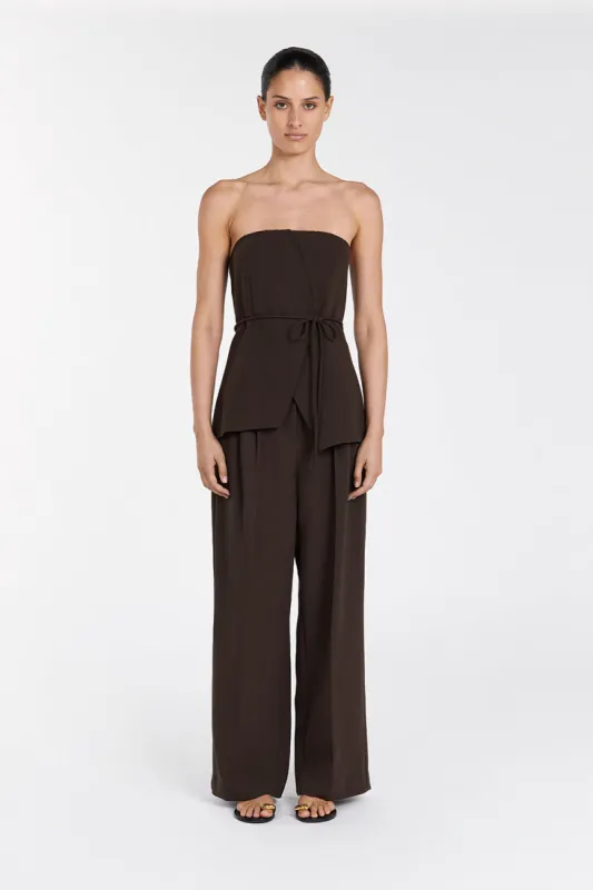 JULIE BITTER CHOC STRAPLESS TOP sold by Dissh