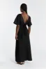 LYNDAL BLACK LINEN MIDI DRESS sold by Dissh