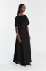 LYNDAL BLACK LINEN MIDI DRESS sold by Dissh