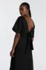 LYNDAL BLACK LINEN MIDI DRESS sold by Dissh