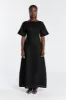 LYNDAL BLACK LINEN MIDI DRESS sold by Dissh
