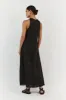 GEORGIE BLACK LINEN HIGH NECK DRESS sold by Dissh