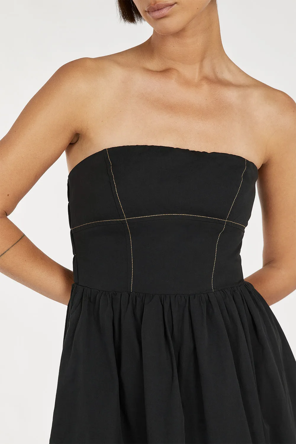 ELIDY BLACK COTTON MAXI DRESS sold by Dissh product image thumbnail 5