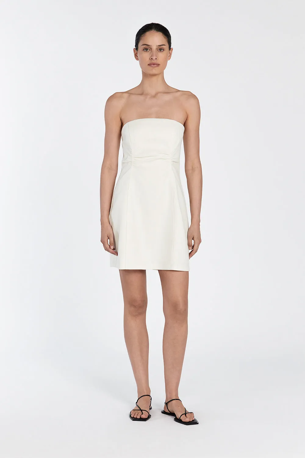 FRANCES CREAM STRAPLESS MINI DRESS sold by Dissh