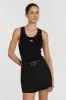 ASTER BLACK LINEN SKORT sold by Dissh