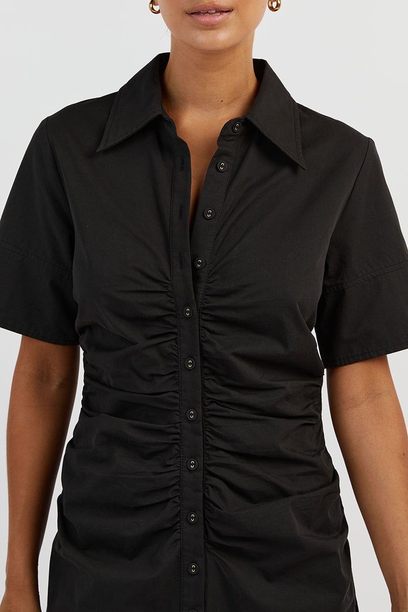 ALLISON BLACK COTTON MINI DRESS sold by Dissh product image thumbnail 5
