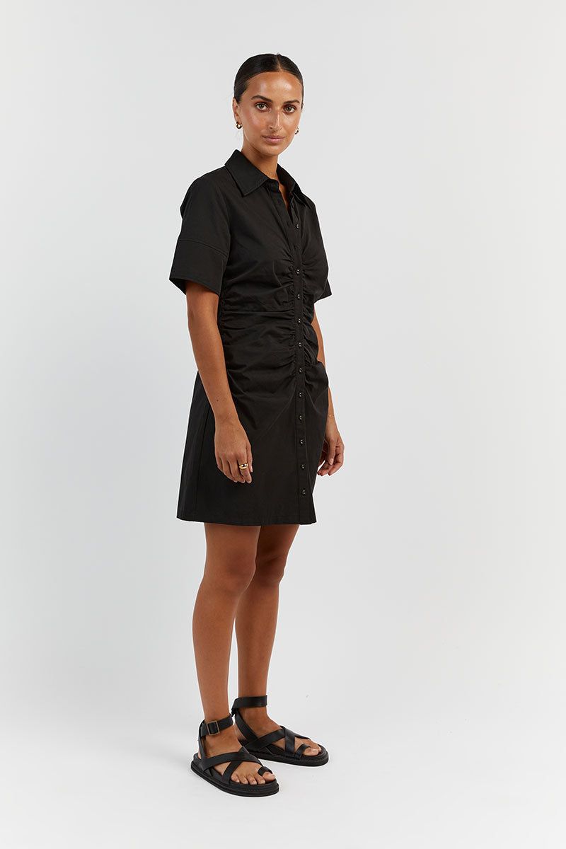 ALLISON BLACK COTTON MINI DRESS sold by Dissh product image thumbnail 3