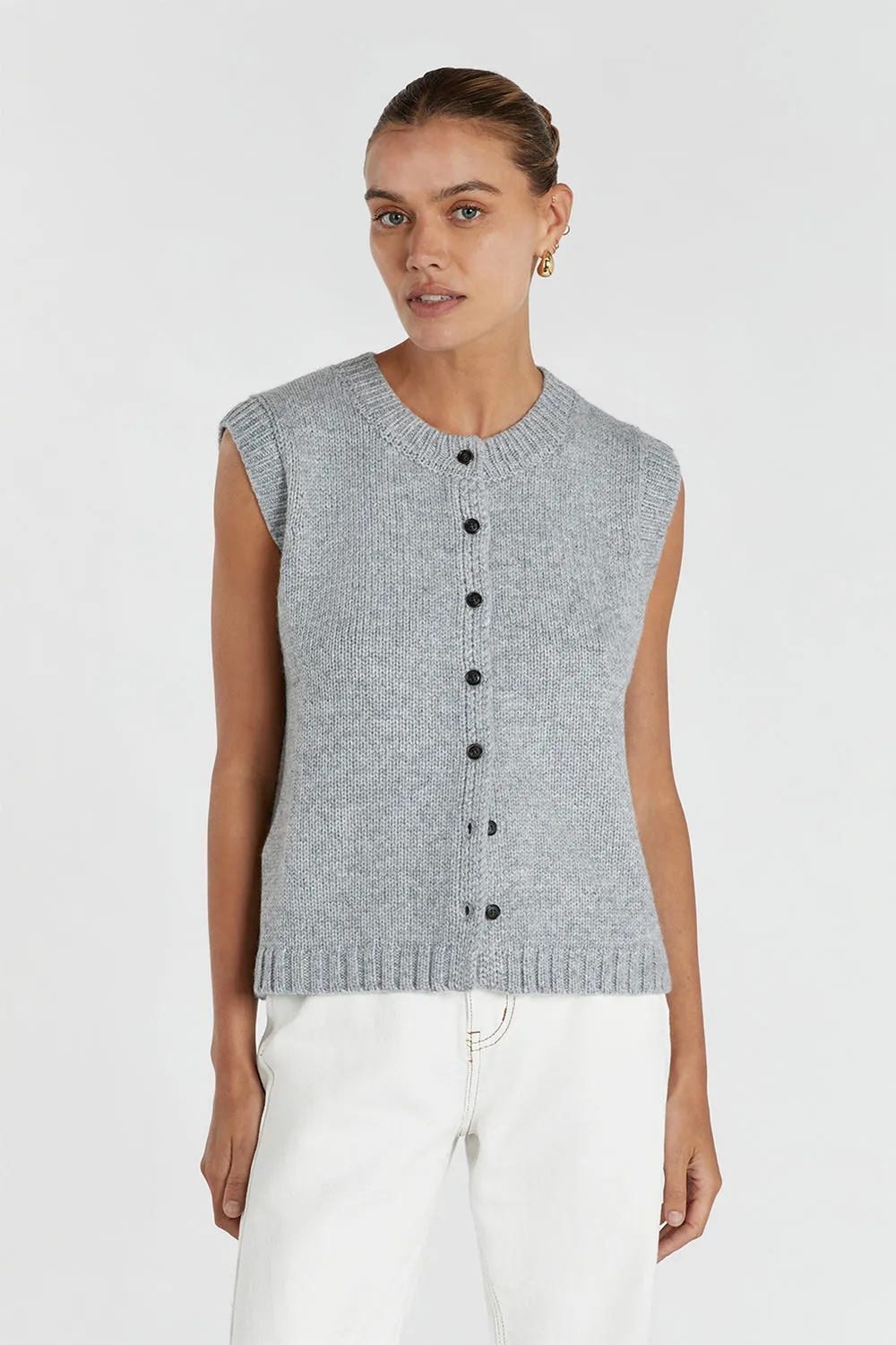 FOSTER SILVER MARLE KNIT VEST sold by Dissh product image thumbnail 2