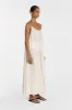 TROPEA CREAM LINEN SHEER MIDI DRESS sold by Dissh