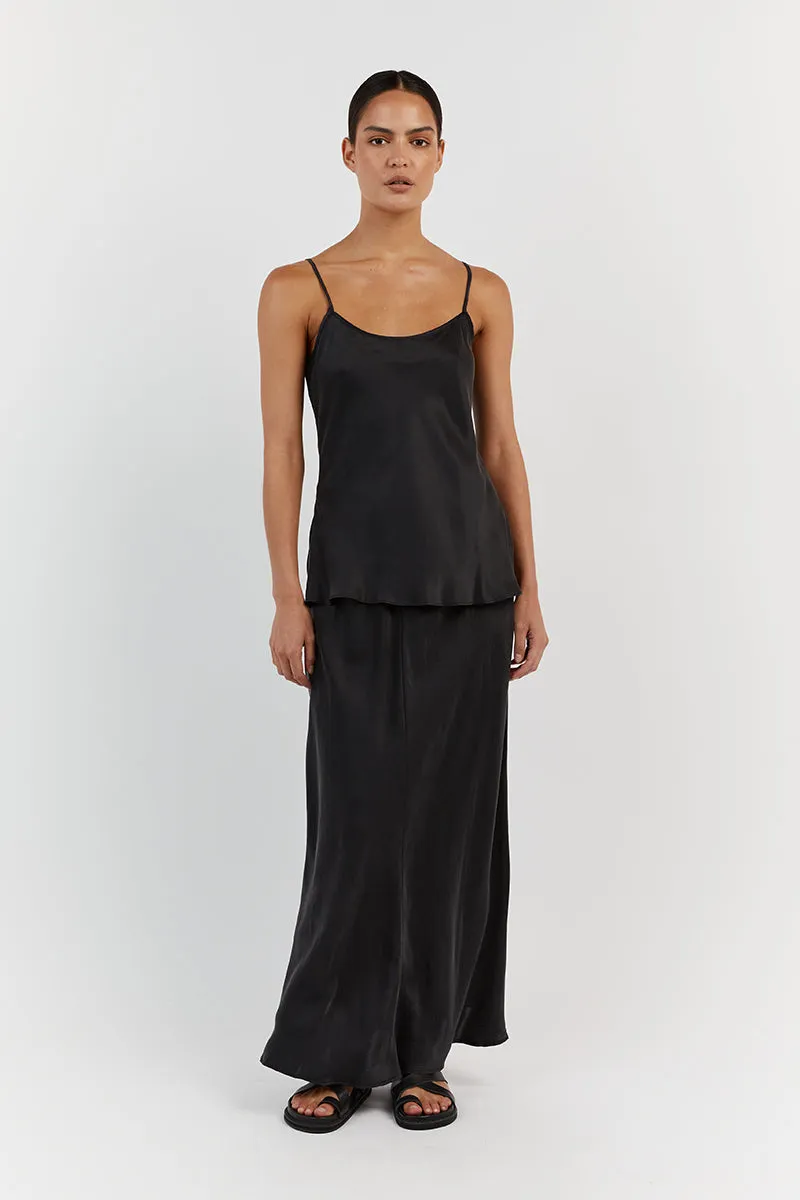 LAYLA BLACK SILK MIDI SKIRT sold by Dissh product image thumbnail 2