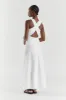 ROSE WHITE LINEN MAXI DRESS sold by Dissh