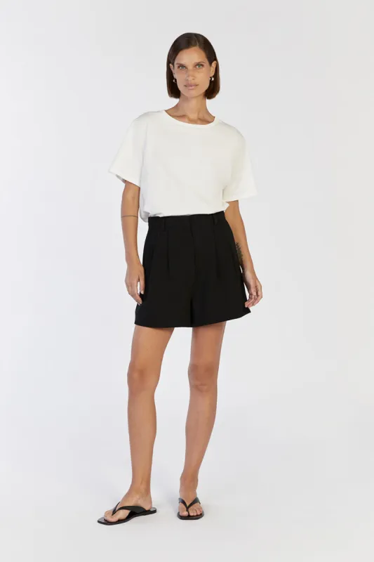 ROWAN TAILORED BLACK SHORT sold by Dissh