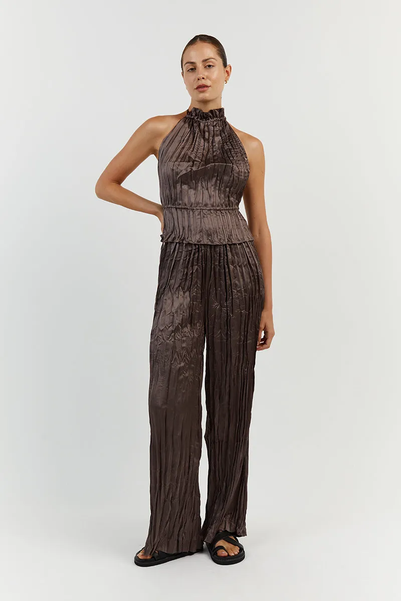 CORI TAUPE HIGH NECK CRINKLE TOP sold by Dissh product image thumbnail 3