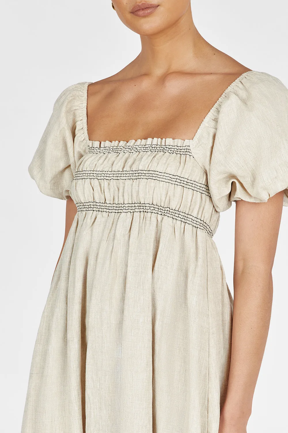 BIANCA NATURAL LINEN MIDI DRESS sold by Dissh product image thumbnail 5