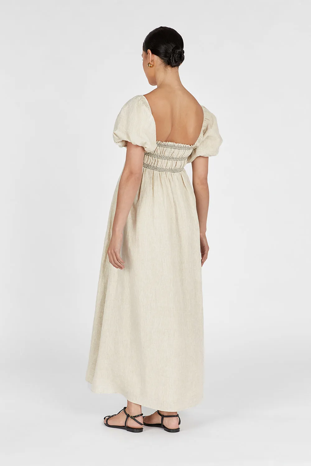 BIANCA NATURAL LINEN MIDI DRESS sold by Dissh product image thumbnail 4