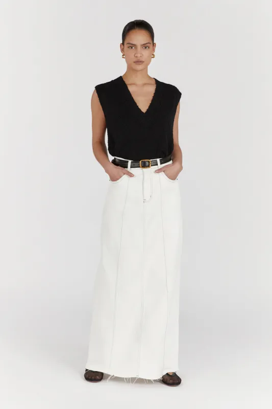 DAKOTA BLACK LONG LINE KNIT VEST sold by Dissh