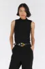 JAGGER BLACK SLEEVELESS MESH TOP sold by Dissh