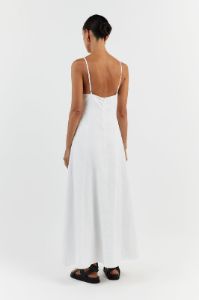GEM WHITE LINEN MAXI DRESS sold by Dissh