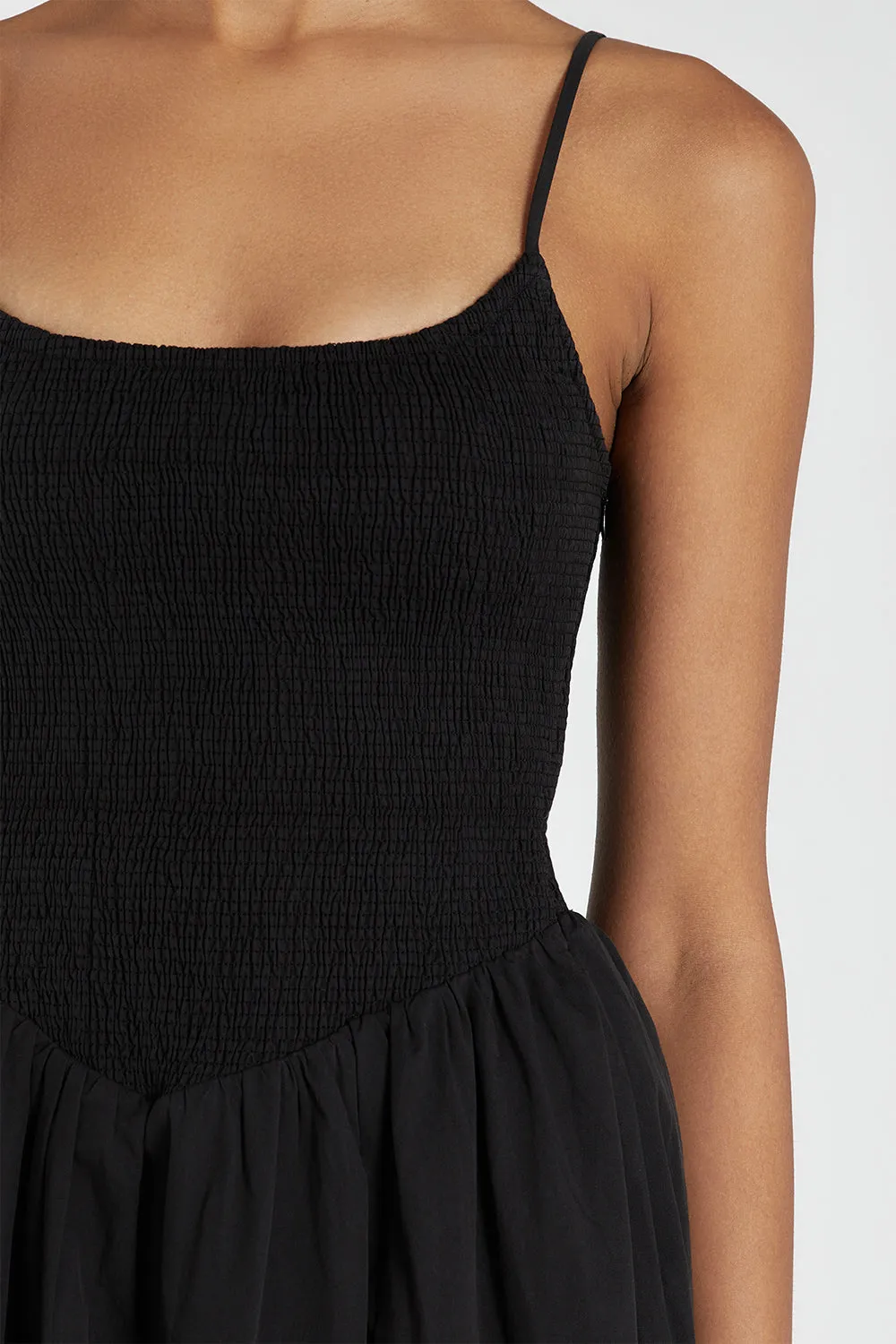 MILANO BLACK COTTON MIDI DRESS sold by Dissh product image thumbnail 5