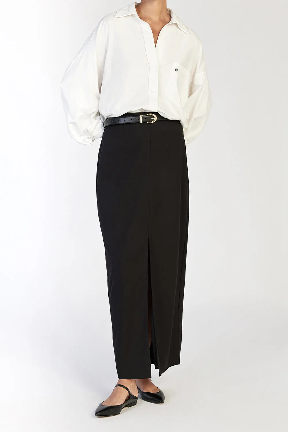 DREW BLACK FRONT MIDI SKIRT sold by Dissh product image thumbnail 2