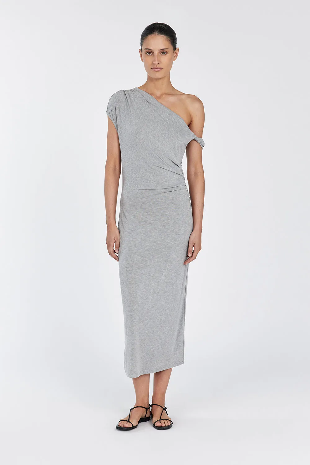 RIO SILVER MARLE DRAPED MAXI DRESS sold by Dissh