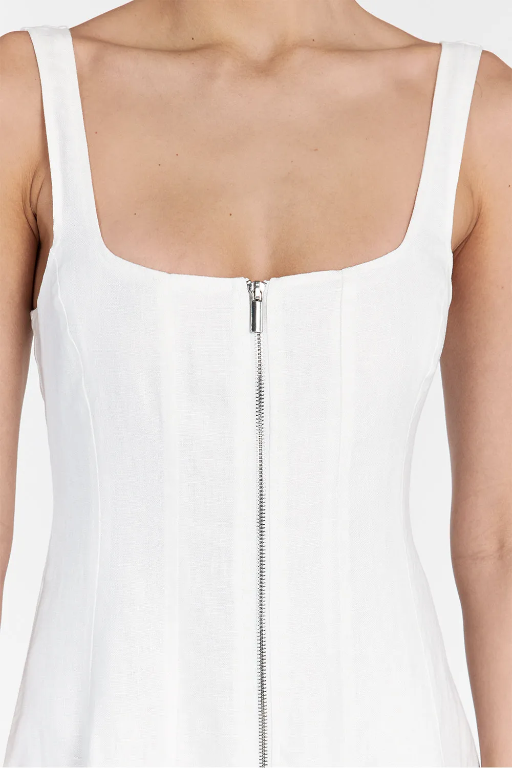 HARRIET WHITE LINEN MIDI DRESS sold by Dissh product image thumbnail 5