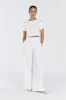 LAIKEN WHITE WIDE LEG LINEN PANT sold by Dissh